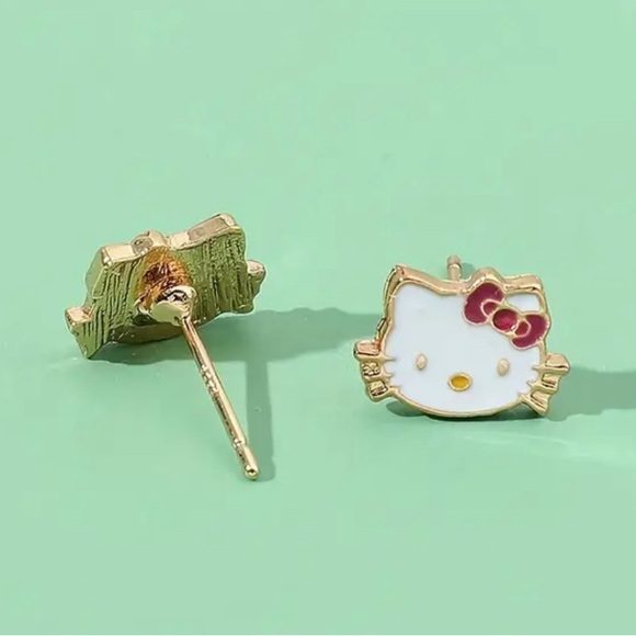 Kawaii Hello Kitty Earrings. Cat Ear Party Jewelry Sanrio Licensed - Picture 2 of 3